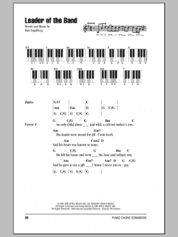 page one of Leader Of The Band (Piano Chords/Lyrics)