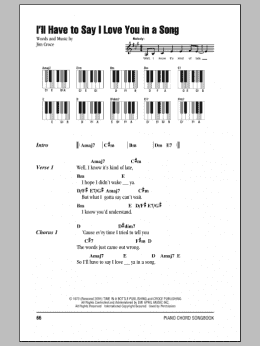 page one of I'll Have To Say I Love You In A Song (Piano Chords/Lyrics)