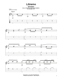 page one of Libiamo (Brindisi) (Solo Guitar)