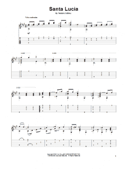 page one of Santa Lucia (Solo Guitar)