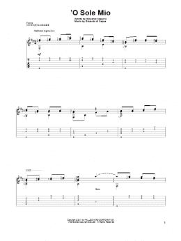 page one of 'O Sole Mio (Solo Guitar)