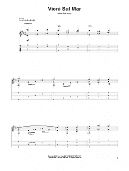 page one of Vieni Sul Mar (Solo Guitar)