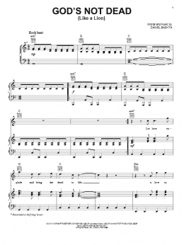 page one of God's Not Dead (Like A Lion) (Piano, Vocal & Guitar Chords (Right-Hand Melody))