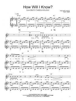 page one of How Will I Know? (Piano, Vocal & Guitar Chords (Right-Hand Melody))