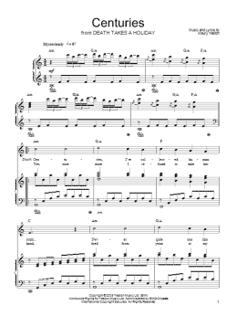 page one of Centuries (Piano, Vocal & Guitar Chords (Right-Hand Melody))