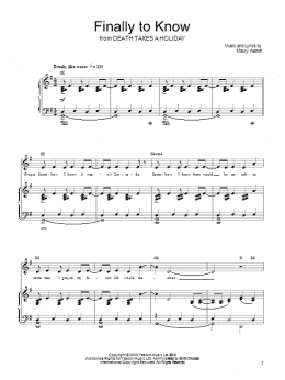 page one of Finally To Know (Piano, Vocal & Guitar Chords (Right-Hand Melody))