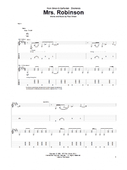page one of Mrs. Robinson (Guitar Tab)