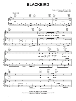 page one of Blackbird (Piano, Vocal & Guitar Chords (Right-Hand Melody))