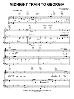 page one of Midnight Train To Georgia (Piano, Vocal & Guitar Chords (Right-Hand Melody))