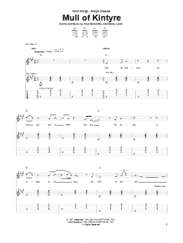 page one of Mull Of Kintyre (Guitar Tab)