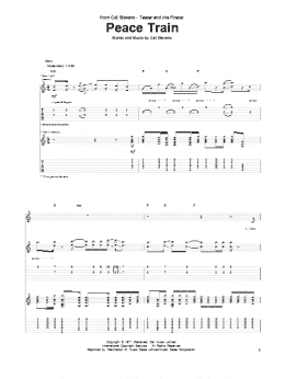 page one of Peace Train (Guitar Tab)