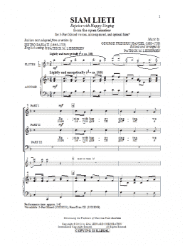 page one of Siam Lieti (Rejoice With Happy Singing) (3-Part Mixed Choir)