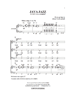 page one of Java Jazz (SAB Choir)