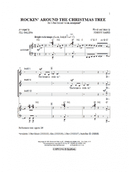 page one of Rockin' Around The Christmas Tree (arr. Jill Gallina) (3-Part Mixed Choir)