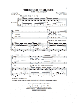 page one of The Sound Of Silence (arr. Mark Hayes) (TTB Choir)