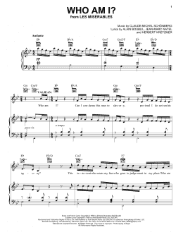 page one of Who Am I? (Piano, Vocal & Guitar Chords (Right-Hand Melody))