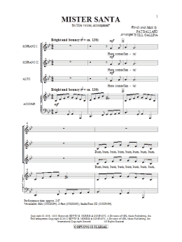 page one of Mister Santa (SSA Choir)