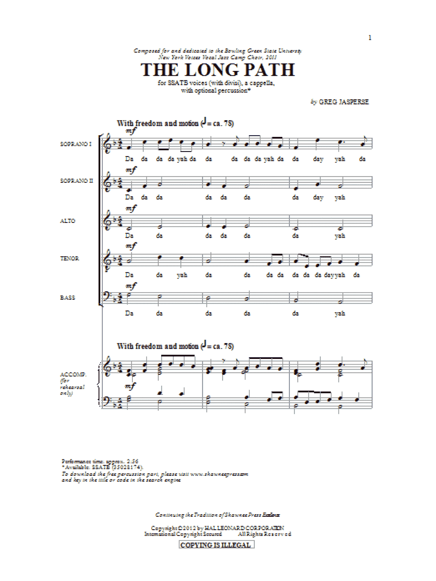 The Long Path (SATB Choir)
