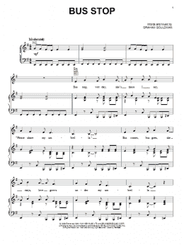 page one of Bus Stop (Piano, Vocal & Guitar Chords (Right-Hand Melody))