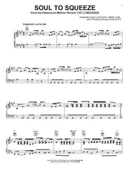 page one of Soul To Squeeze (Piano, Vocal & Guitar Chords (Right-Hand Melody))