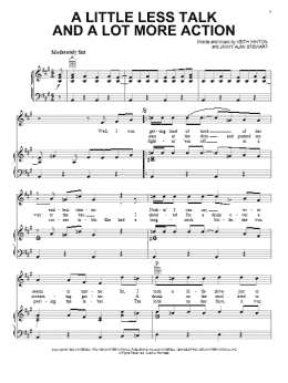 page one of A Little Less Talk And A Lot More Action (Piano, Vocal & Guitar Chords (Right-Hand Melody))