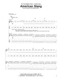 page one of American Slang (Guitar Tab)