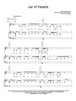 page one of Jar Of Hearts (Piano, Vocal & Guitar Chords (Right-Hand Melody))