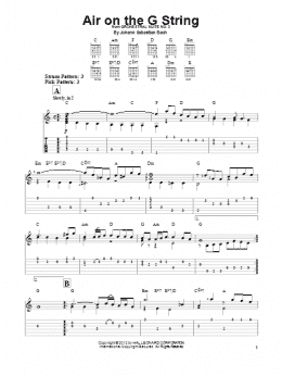 page one of Air On The G String (Easy Guitar Tab)