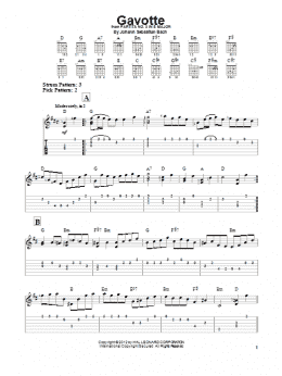 page one of Gavotte (Easy Guitar Tab)