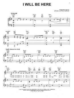 page one of I Will Be Here (Piano, Vocal & Guitar Chords (Right-Hand Melody))