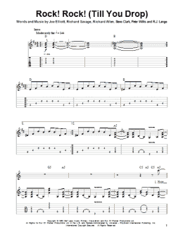 page one of Rock! Rock! (Till You Drop) (Guitar Tab (Single Guitar))