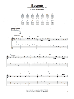 page one of Bourree (Easy Guitar Tab)