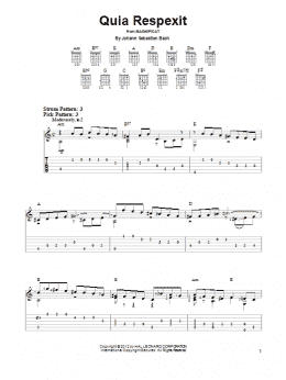 page one of Quia Respexit (Easy Guitar Tab)