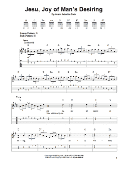 page one of Jesu, Joy Of Man's Desiring (Easy Guitar Tab)
