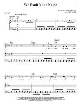 page one of We Exalt Your Name (Piano, Vocal & Guitar Chords (Right-Hand Melody))