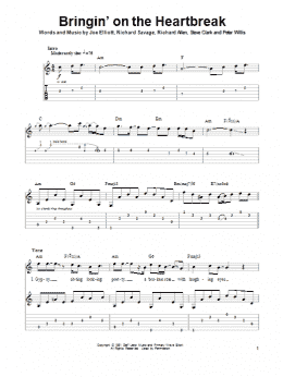 page one of Bringin' On The Heartbreak (Guitar Tab (Single Guitar))