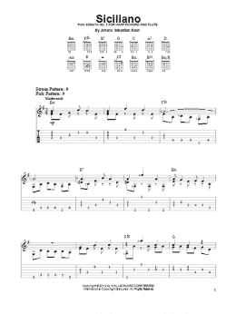 page one of Siciliano (Easy Guitar Tab)