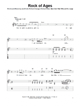 page one of Rock Of Ages (Guitar Tab (Single Guitar))