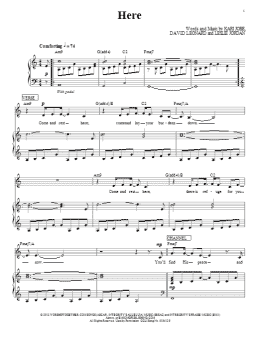 page one of Here (Piano, Vocal & Guitar Chords (Right-Hand Melody))