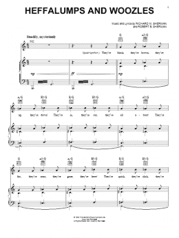 page one of Heffalumps And Woozles (Piano, Vocal & Guitar Chords (Right-Hand Melody))