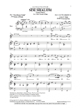 page one of Sim Shalom (Grant Peace) (2-Part Choir)