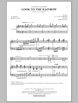 page one of Look To The Rainbow (SSA Choir)
