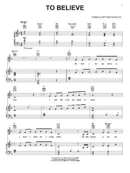 page one of To Believe (Piano, Vocal & Guitar Chords (Right-Hand Melody))