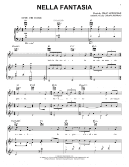 page one of Nella Fantasia (Piano, Vocal & Guitar Chords (Right-Hand Melody))