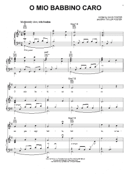 page one of O Mio Babbino Caro (Piano, Vocal & Guitar Chords (Right-Hand Melody))