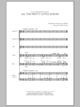 page one of All The Pretty Little Horses (SATB Choir)