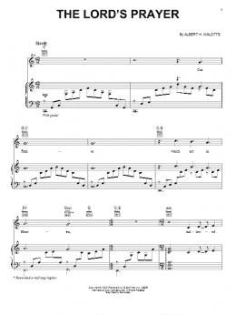 page one of The Lord's Prayer (Piano, Vocal & Guitar Chords (Right-Hand Melody))