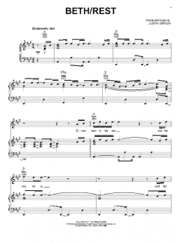 page one of Beth / Rest (Piano, Vocal & Guitar Chords (Right-Hand Melody))