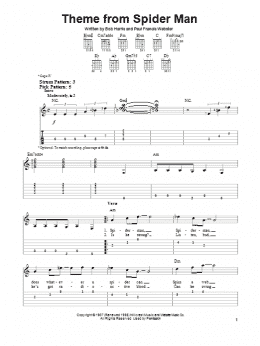 page one of Theme From Spider-Man (Easy Guitar Tab)