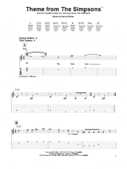 page one of Theme From The Simpsons (Easy Guitar Tab)